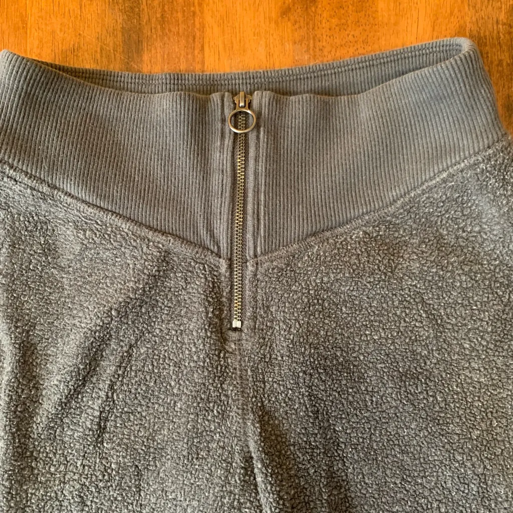 Aerie Joggers XS Charcoal Gray Knit Pants Font Zipper Wide Waist Casual - Image 4