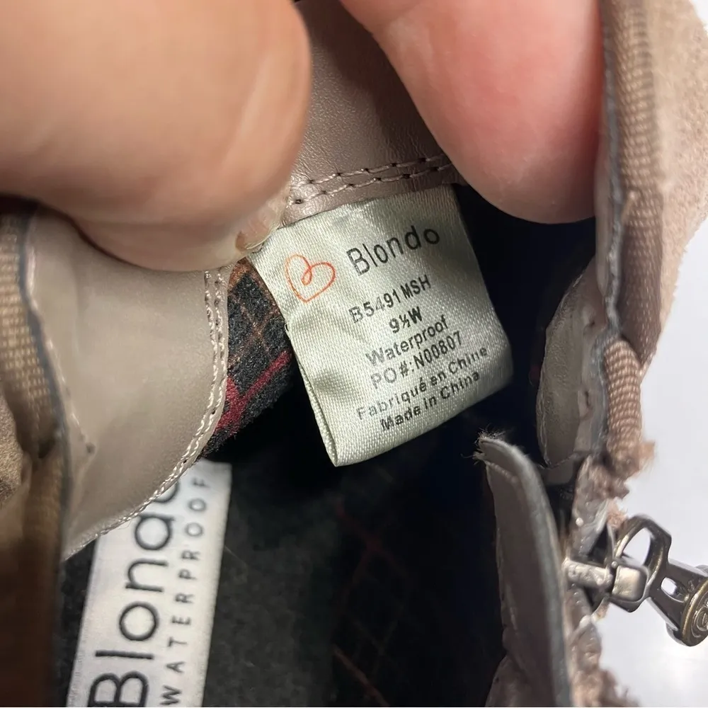 Blondo‎ tan suede ankle boots waterproof boots size 9.5 - Image 7