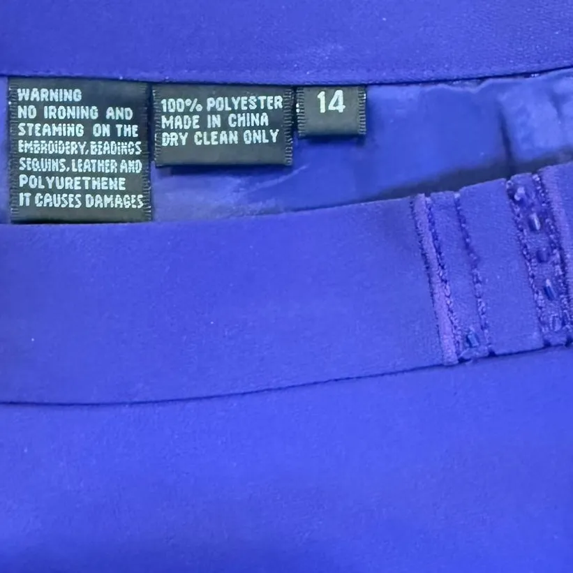 Natasia Vintage Suit Set Skirt Scarf jacket size‎ 14 Purple Size XL - Image 6