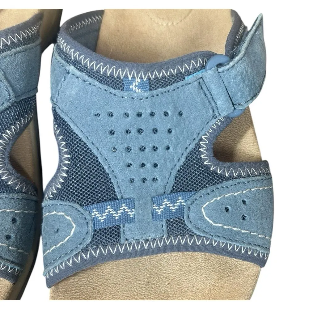 Earth Origins Blue Suede Adjustable Slide Sandals Womens Comfort Shoes Size 7.5 - Image 6