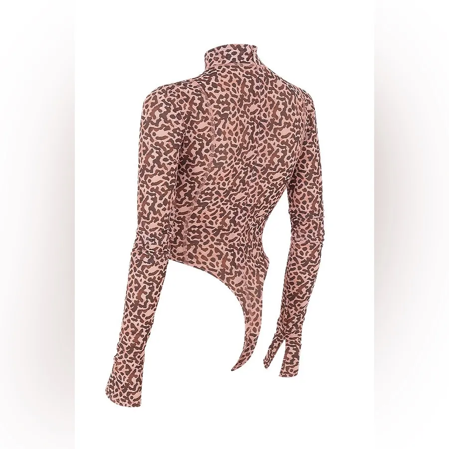 NWT House of CB Eleanor Pink Animal Print Mesh Bodysuit Size M - Image 12