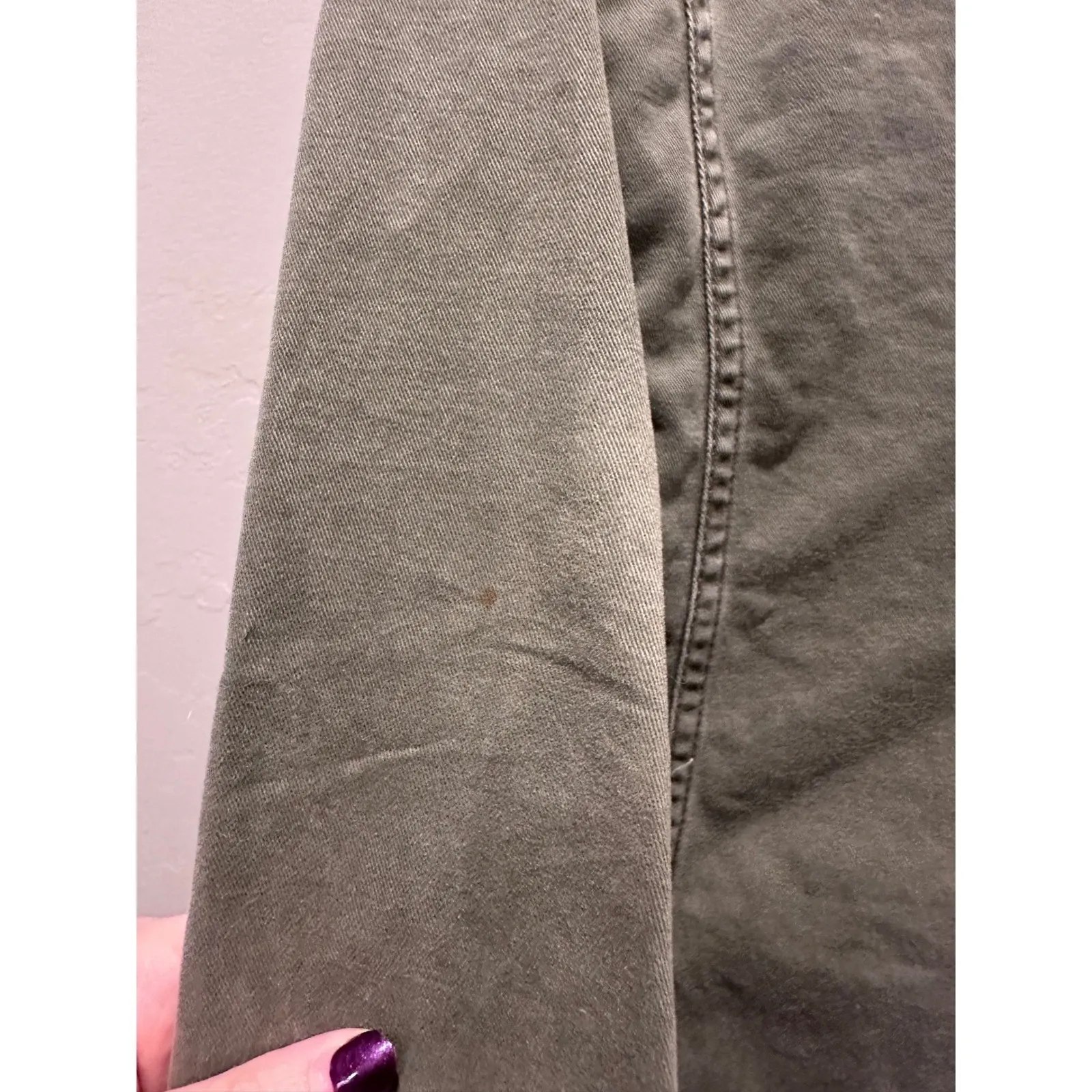 Vintage Abercrombie & Fitch Army Green Button Up Collared Shirt Medium Cotton - Image 10