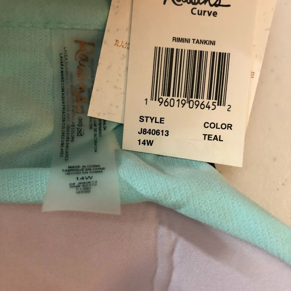 Raisins Rimini Tankini Top Molded Cups Floral White Colorful 14W - Image 5