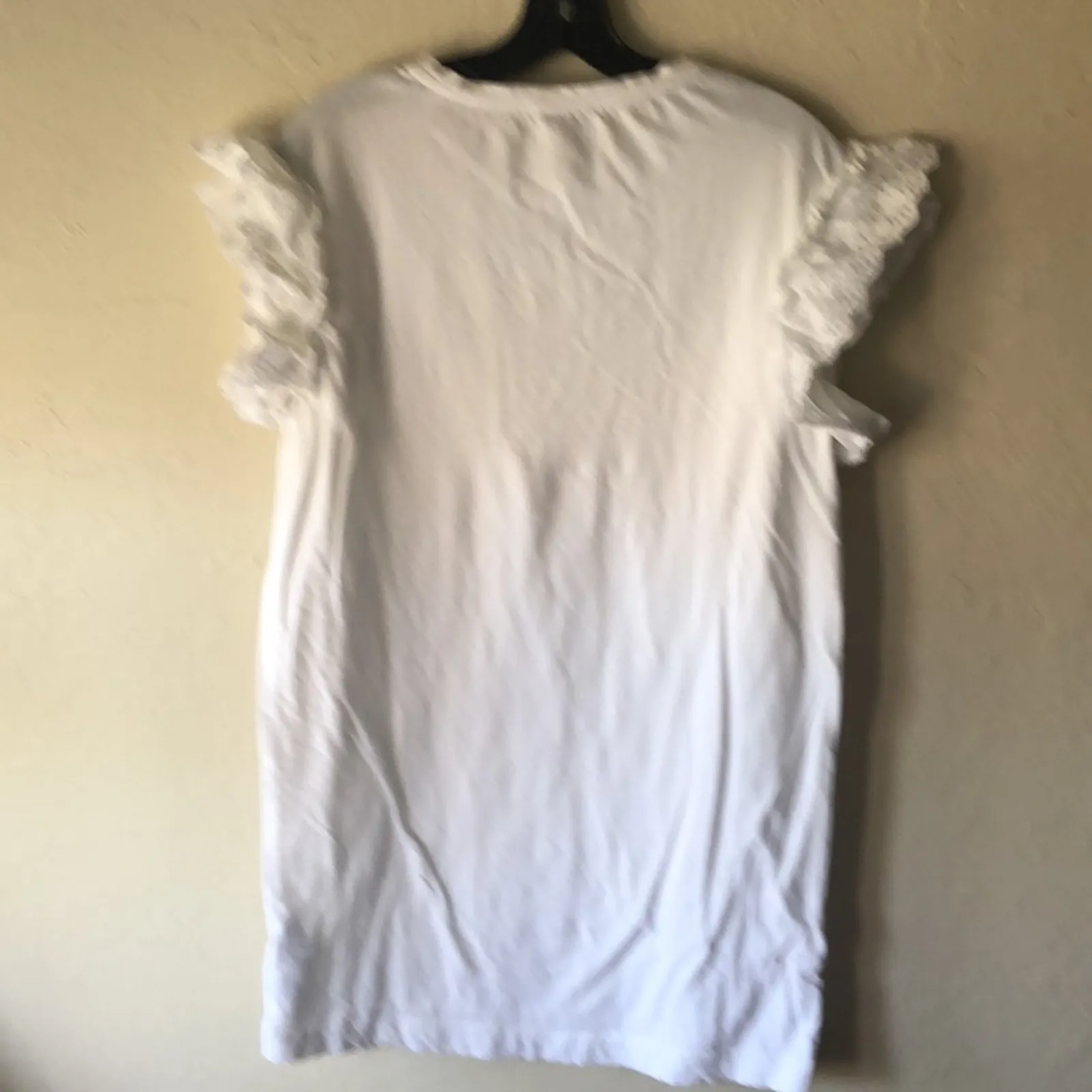 All Saints White Eyelet Ruffle Sleeves T-Shirt Dress Size XS - Image 6