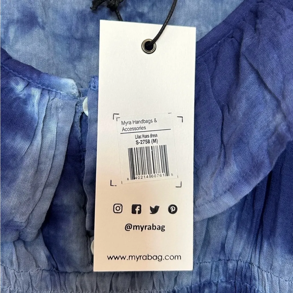 NWT Myra Blue Tie-Dye Sleeveless Dress size M - Image 10