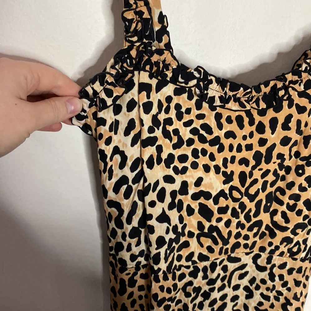 Faithfull the Brand Noemie Ruffled Midi Dress Le Cinq Animal Print size 2 - Image 7