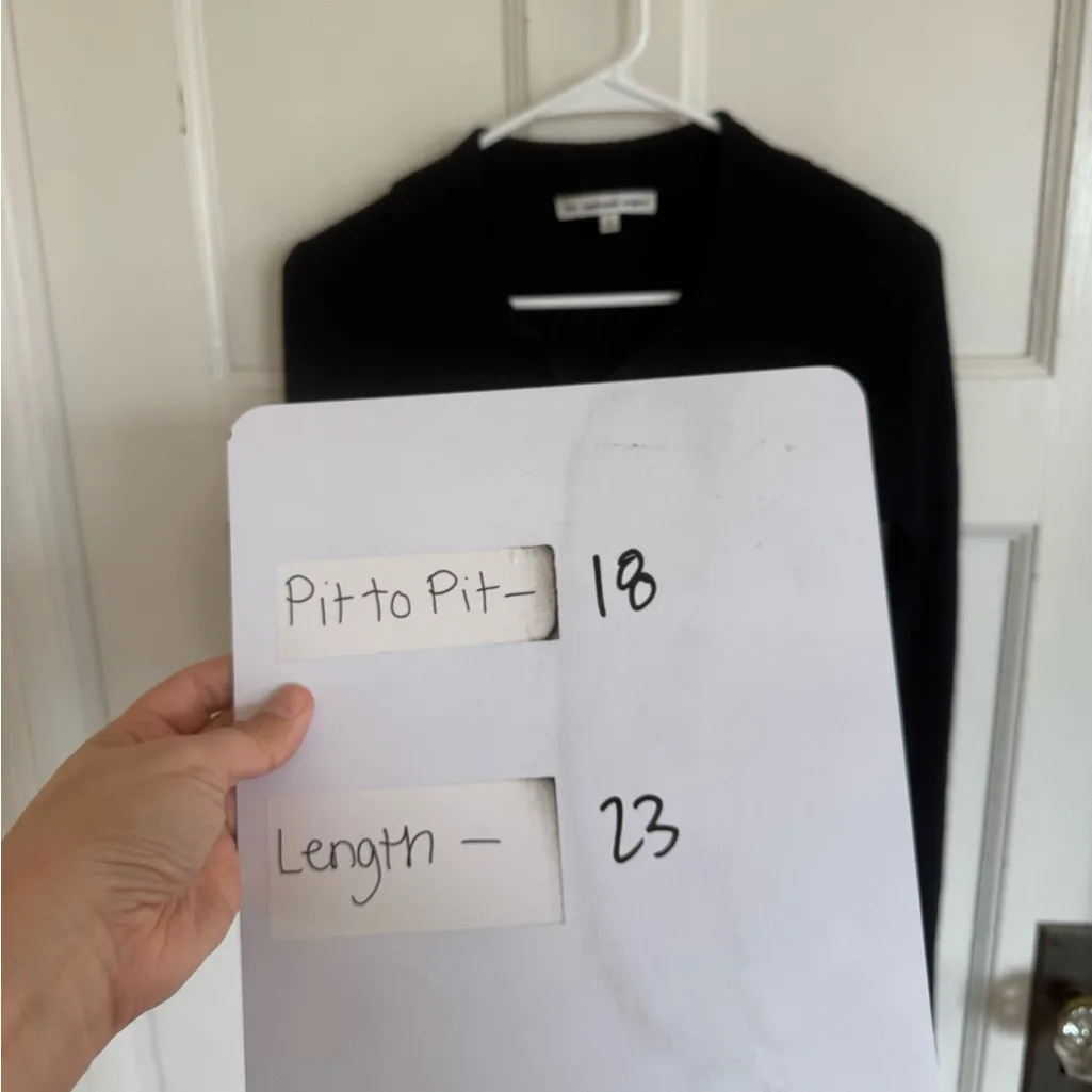 The Cashmere Project black collared ribbed Henley sweater size small - Image 7