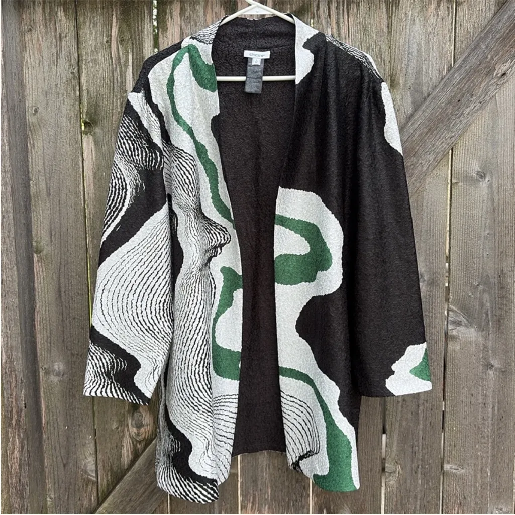 NWOT Chico's Reversible Open Front
Crinkle Duster Top Size XL - Image 2