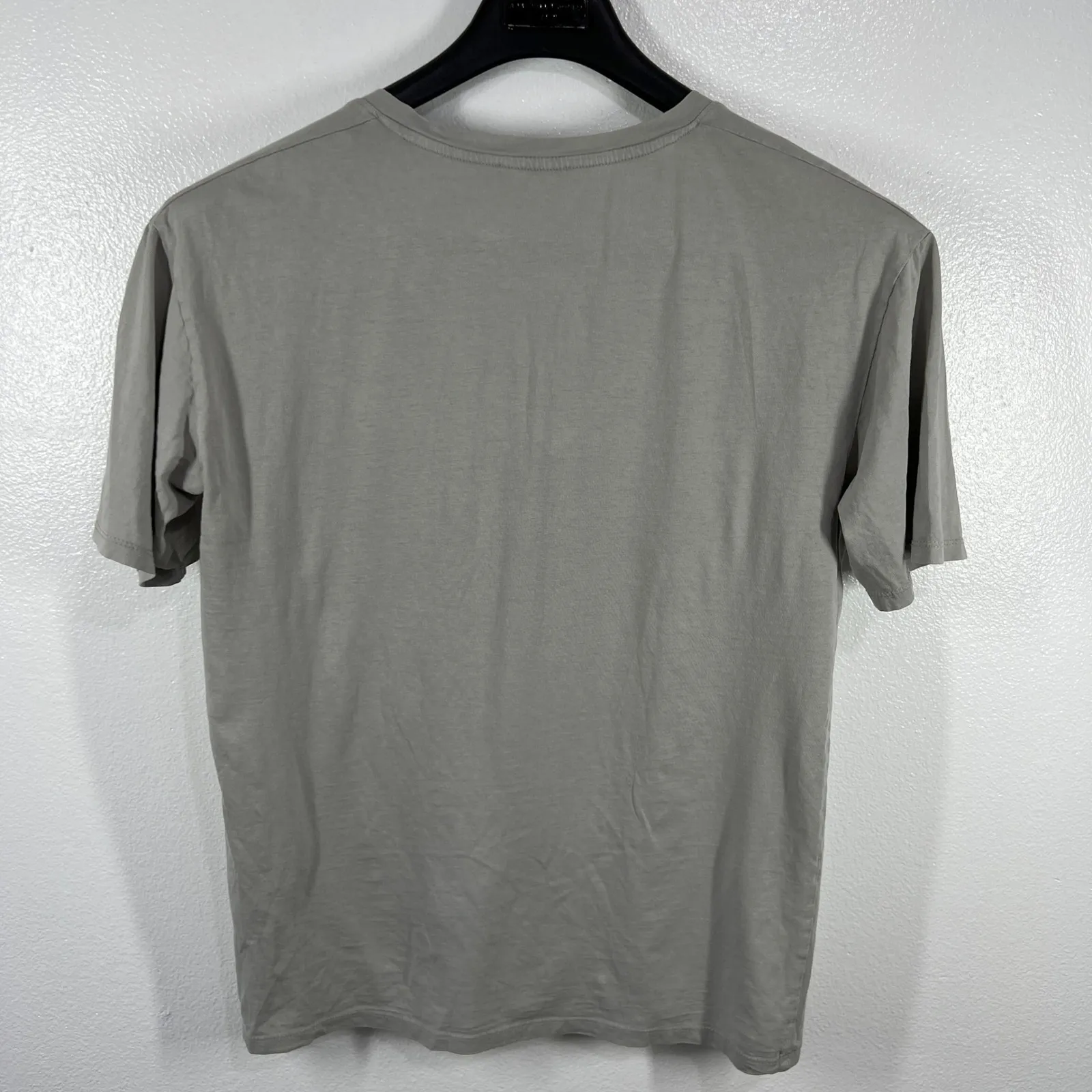 Zara V-Neck T-Shirt‎ Soft Cotton Casual Everyday Tee Top Gray Mens Size Small - Image 2