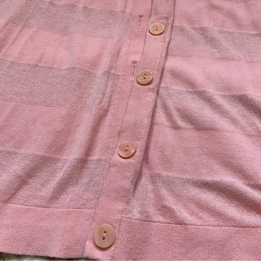 LOFT Women's Light Pink Peachy Button-Up Cardigan - Image 2