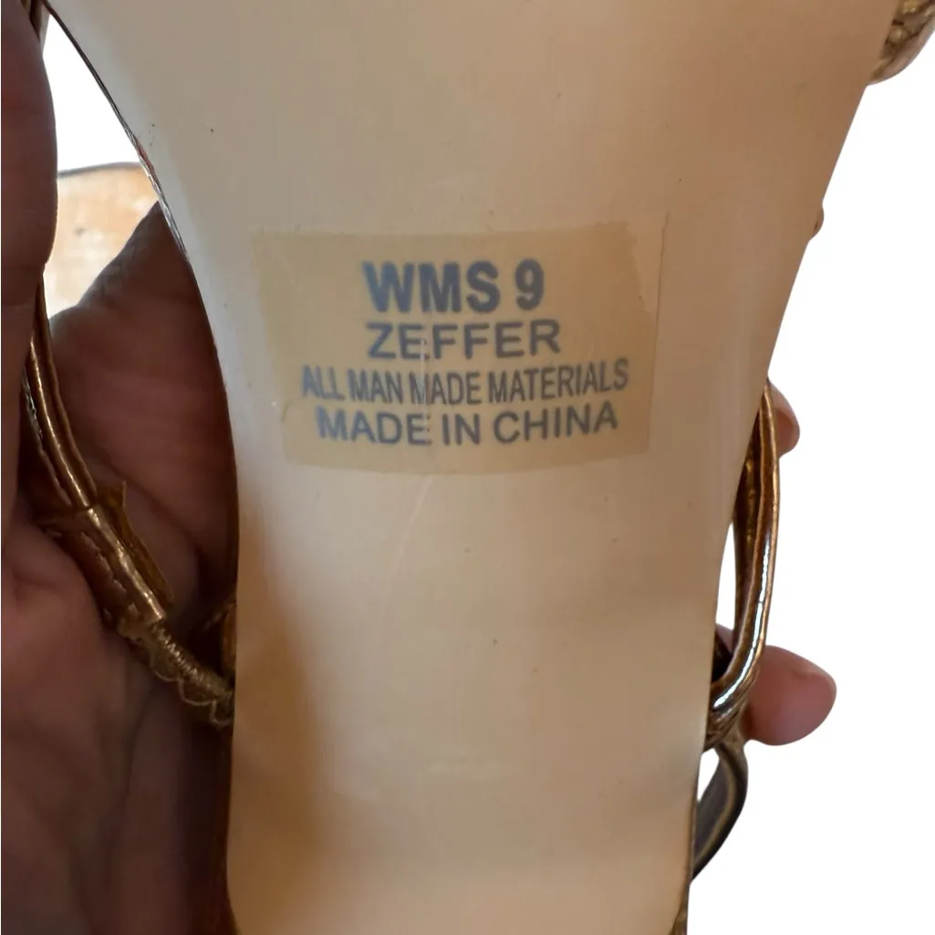 Dolce Vita Zeffer Sandal Warm Gold Strappy, Square Toe Size 9 - Image 13