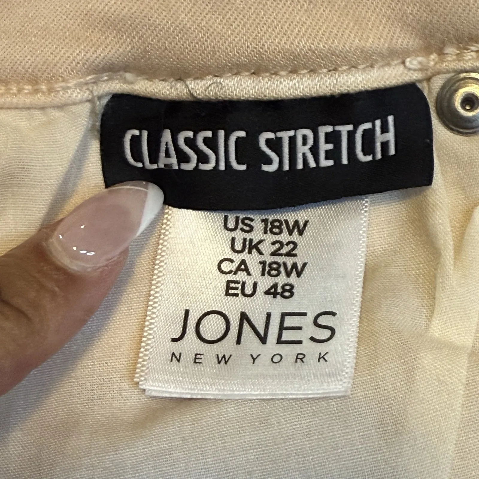 Jones New York Classic Stretch Denim Jeans Peach Straight Leg Women's Size 18W # - Image 5