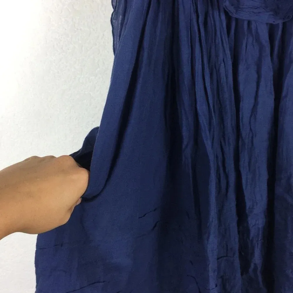 Free People Hailey Blue Oversized Ruffle Gauzy Mini Dress Small - Image 11