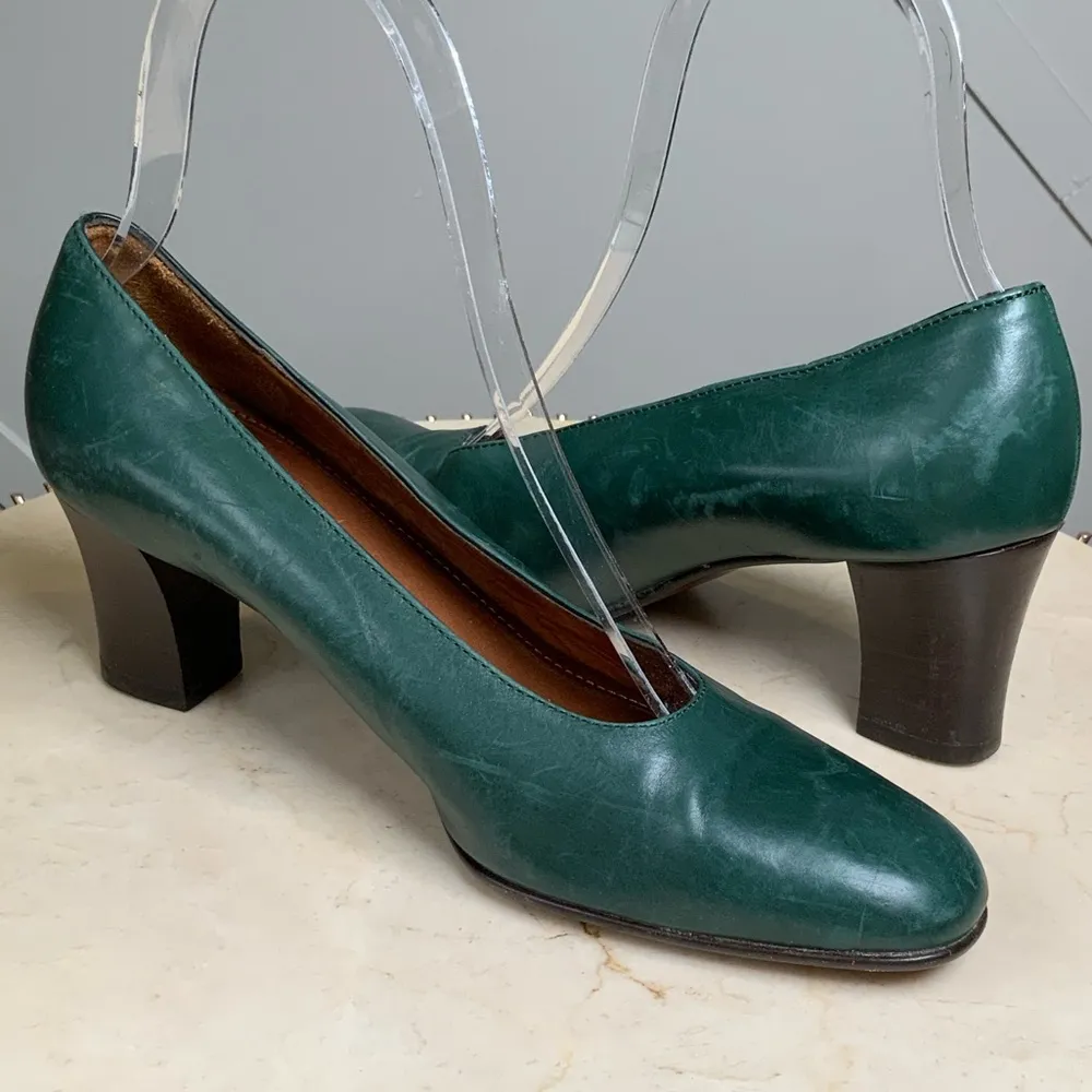 Coach Vintage Green Leather Pump Heels Shoe Size 6 M - Image 3