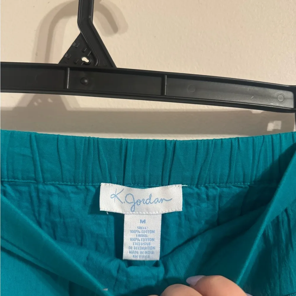 K jordan 100% cotton turquoise skirt with gem detail size M Size M - Image 3
