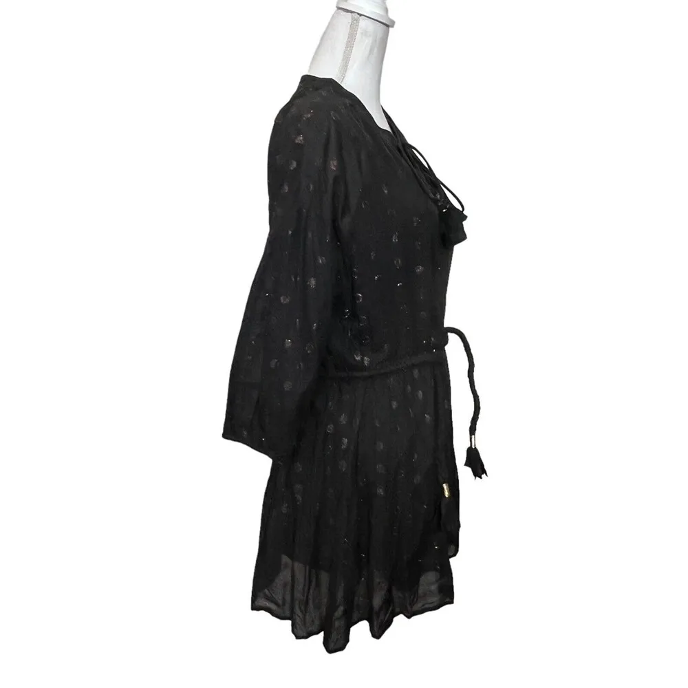 Karina Grimaldi X Revolve Womens Irna Dot Mini Dress Polka Black Size Large - Image 6