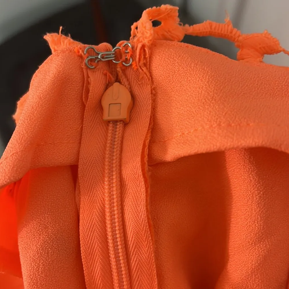 New Sabo Skirt Formal XS Neon Orange Lace Lined Skirt w/Slit - Image 14