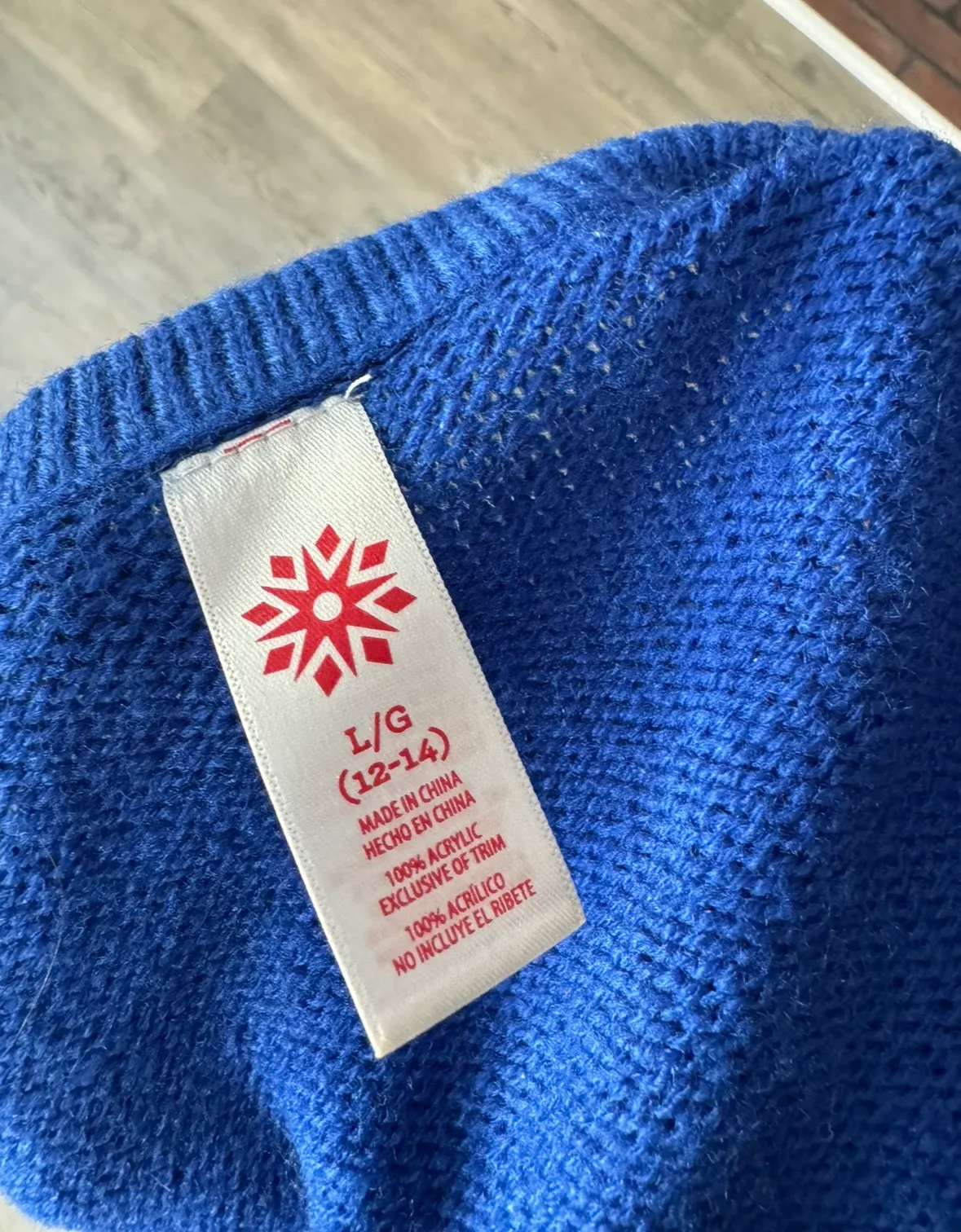 Polar Bear Christmas Cardigan Blue Size L - Image 4