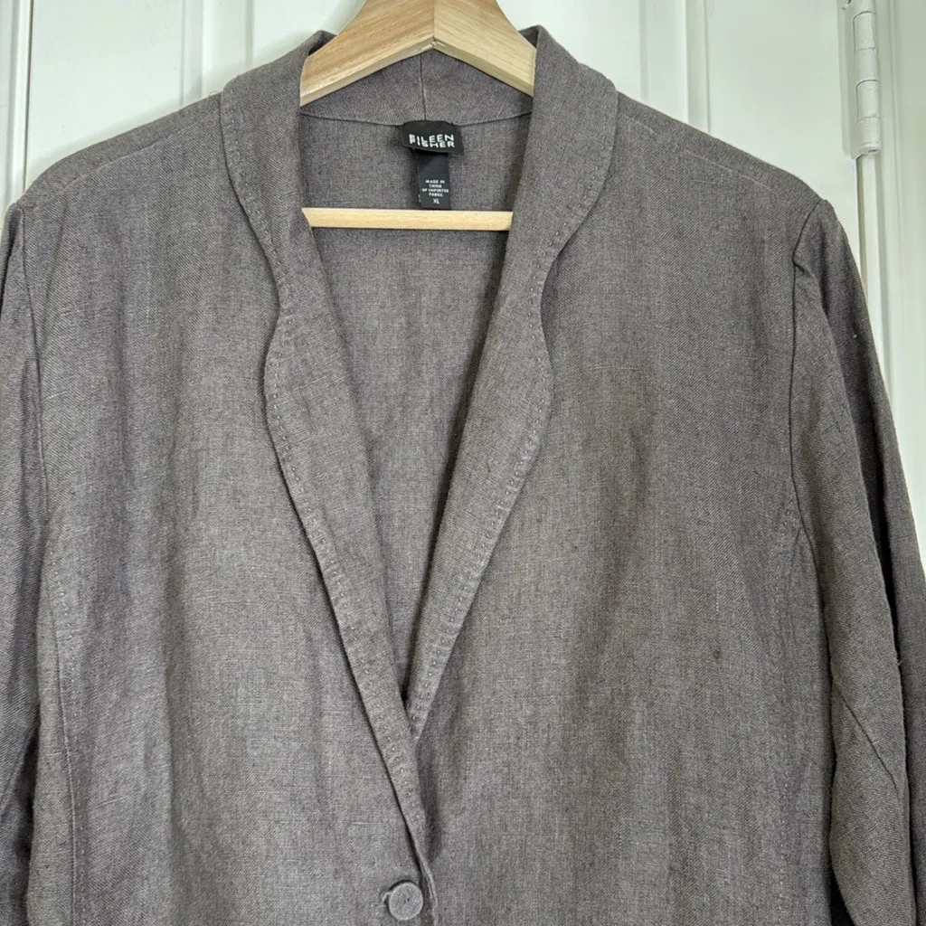 Eileen Fisher 100% Irish linen one button blazer - Image 4