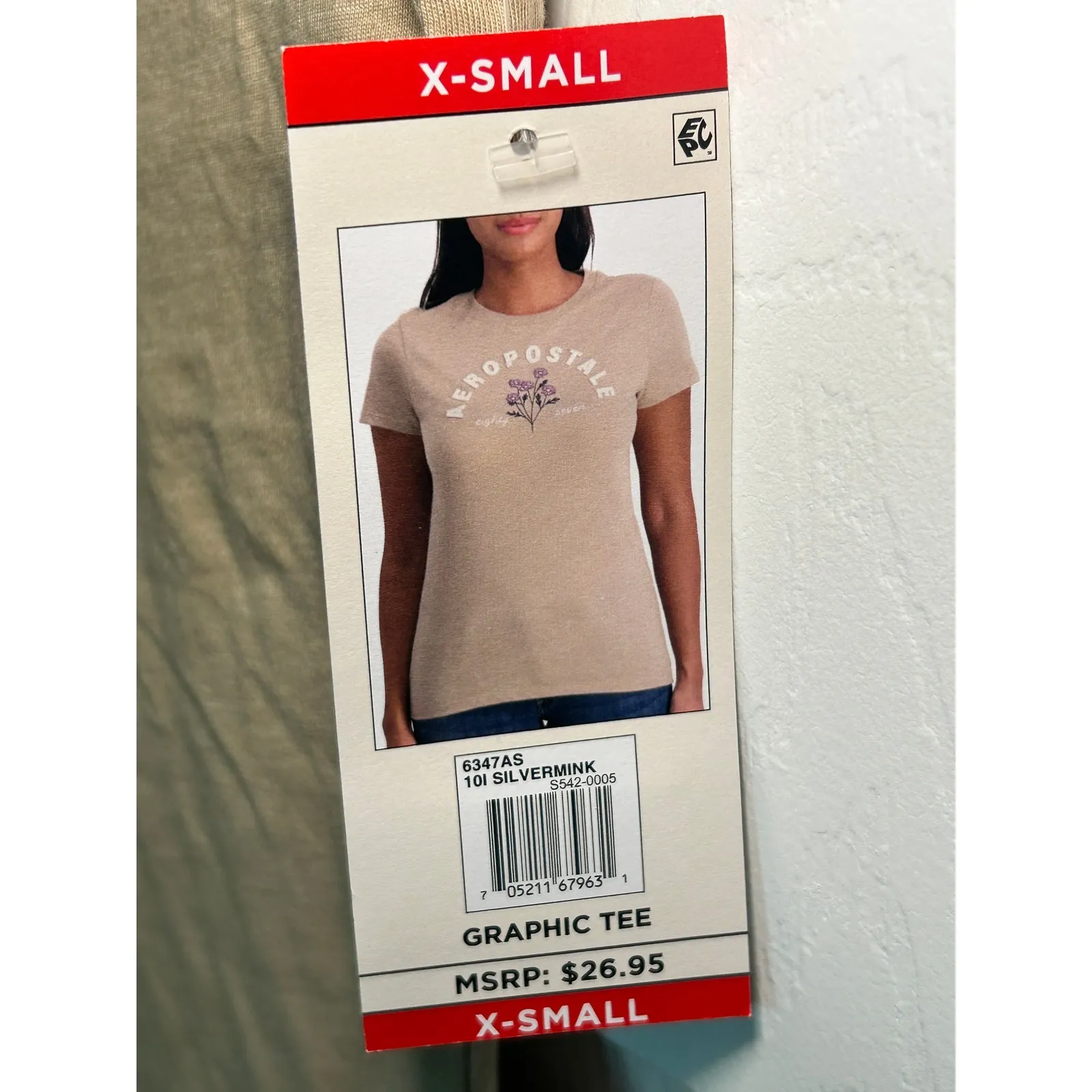 NWT Aeropostale Graphic Tee Flower Print Casual Top Classic Crew Neck‎ XS - Image 4