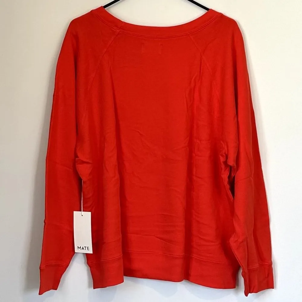 NWT MATE the Label Red Organic Terry Raglan Sweatshirt - 2X - Image 2