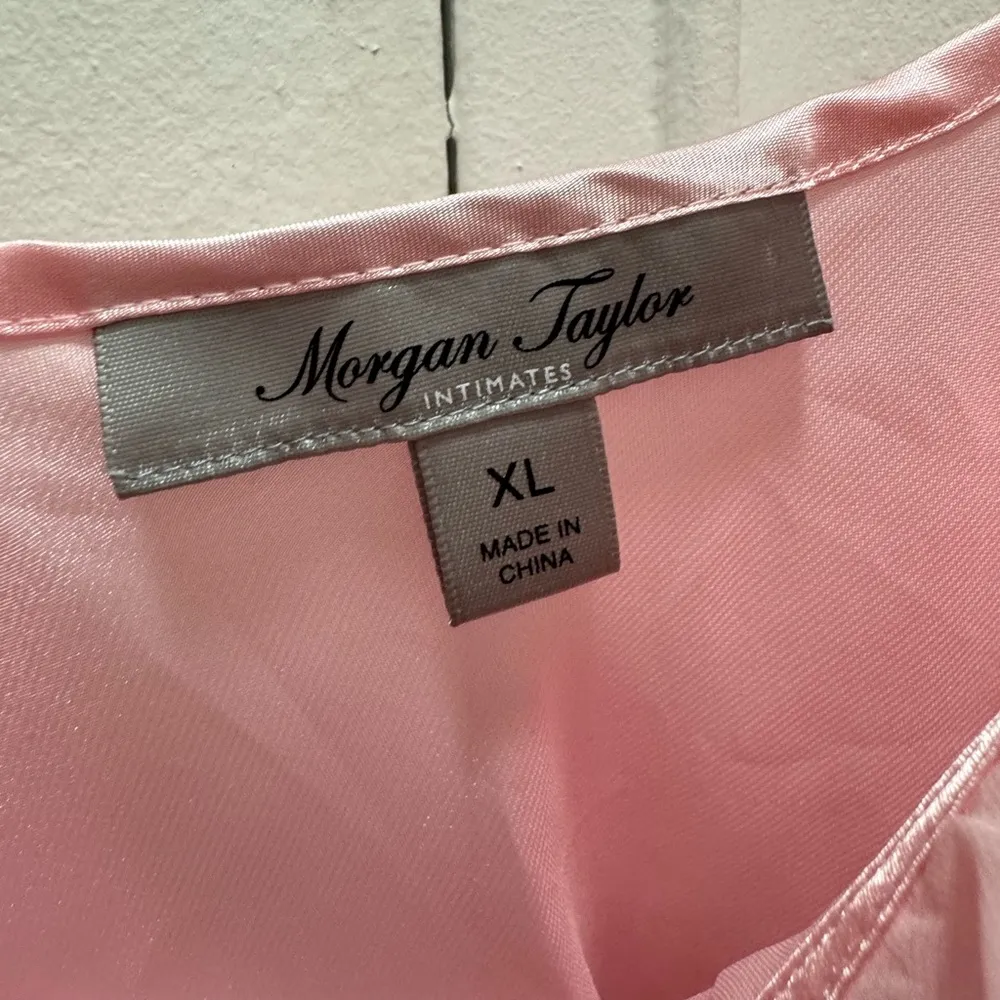 NWT Morgan Taylor Baby Pink Satin Ruffle Slip Dress Sz XL - Image 5