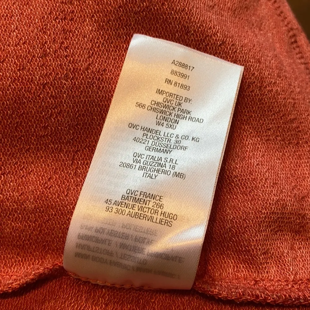 LOGO Lounge by Lori Goldstein Zip front cardigan lace back Medium coral full zip - Image 11