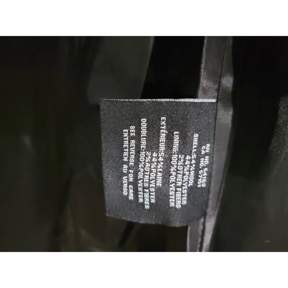 NWT $500 Cole Haan Wool Blend Full Zip Collar Coat Women's 10 Black C4 - Image 9