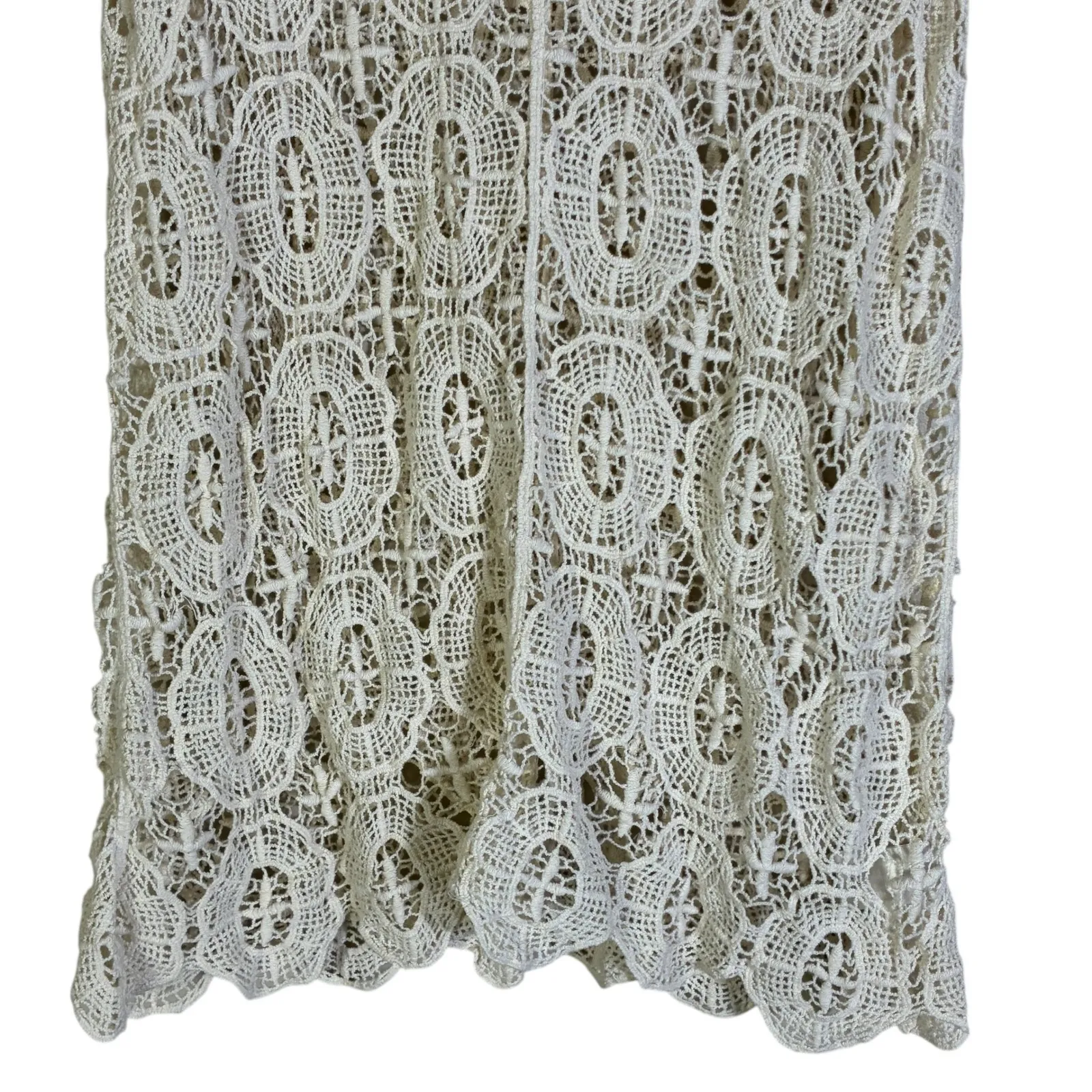 Chelsea & Violet Womens Crochet Lace Tank Top XS Ivory Boho Festival Coastal - Image 4