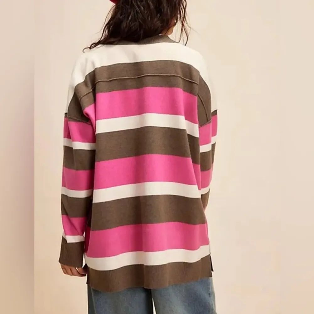 #35 NWT Free People League Of Her Own Cardigan in Aurora Pinecone Combo - Image 3