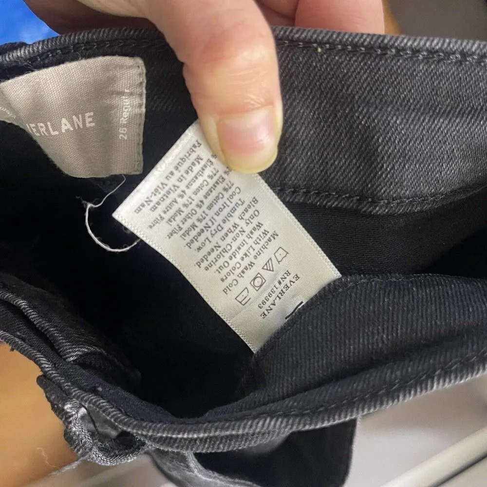 Everlane High waist skinny stretch black wash jeans size 28 regular - Image 7