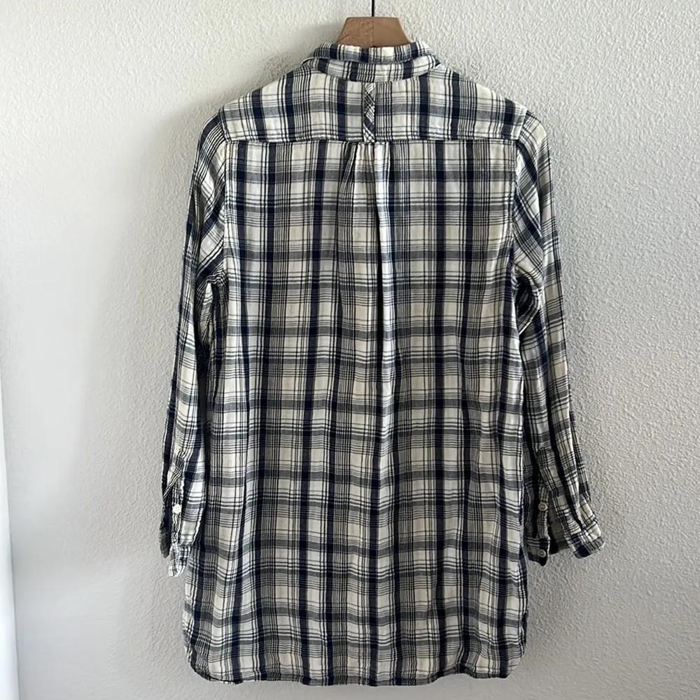 Free People X CP Shades Plaid Front Button Contrasting 100% Cotton Gauzy Top S - Image 2