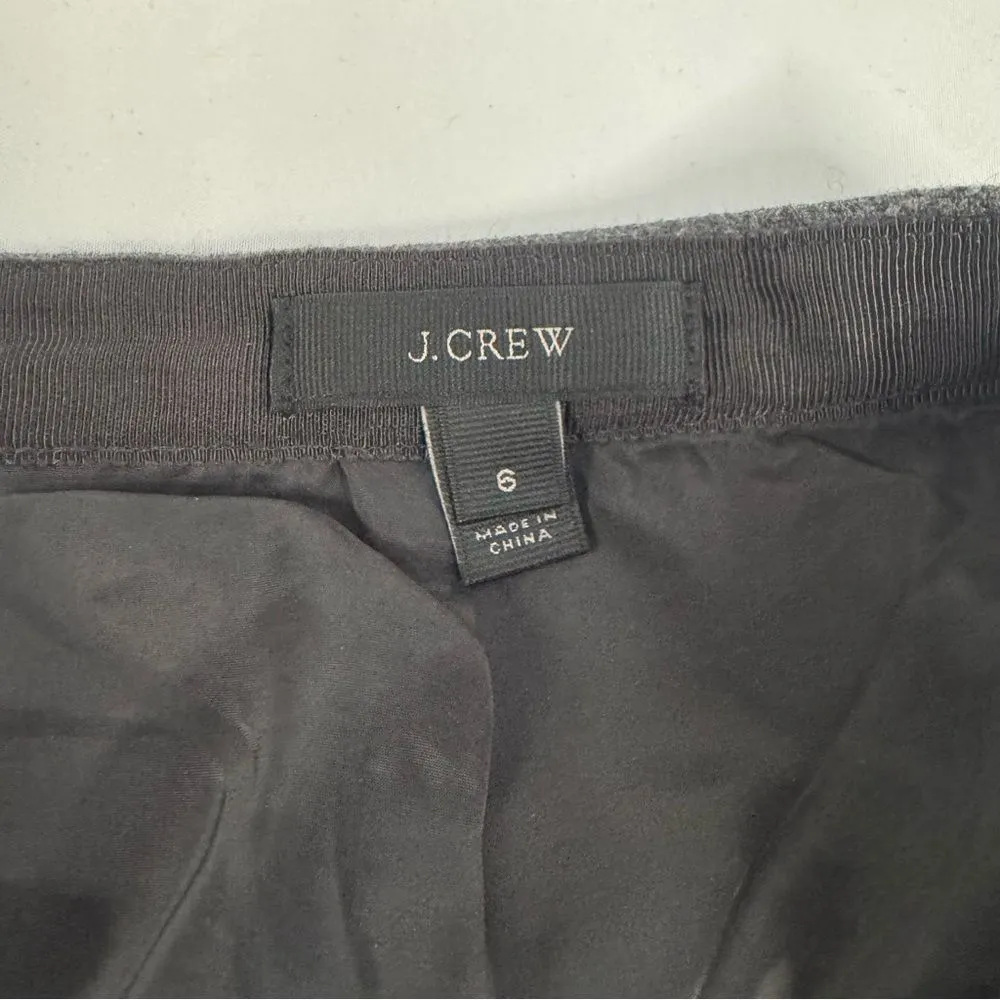 J Crew Flounce Mini Skirt Wool Size 6 Grey Tiered Ruffle Y2K Preppy Neutral - Image 2