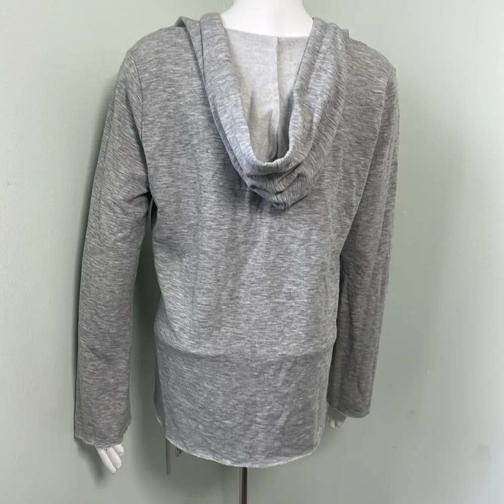 ANTHROPOLOGIE Drew Scoop Neck Heather Grey Hoodie Medium - Image 7