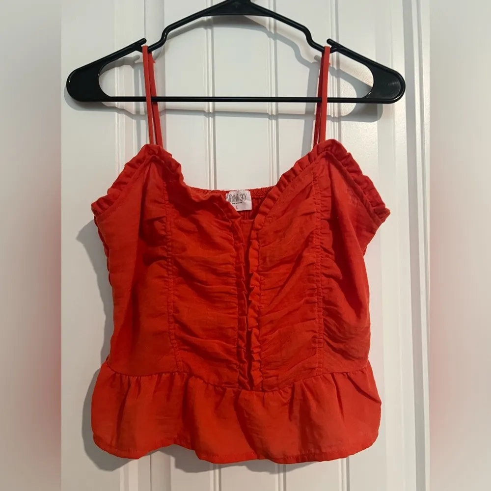 Sienna Sky Red Ruched Camisole Top - Image 3