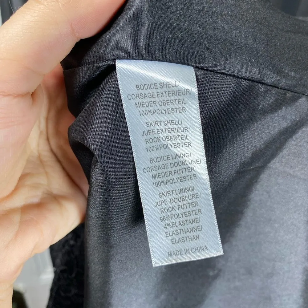 Aidan by Aidan Mattox | Chiffon Blouson Dress with Lace Skirt in Black Size 6 - Image 13