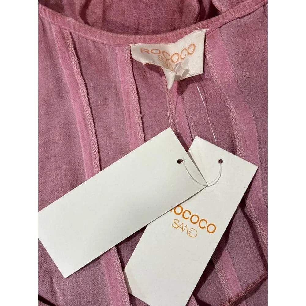 ROCOCO SAND for FWRD Gaia Long Dress in Nude Pink Medium New Womens Maxi - Image 8