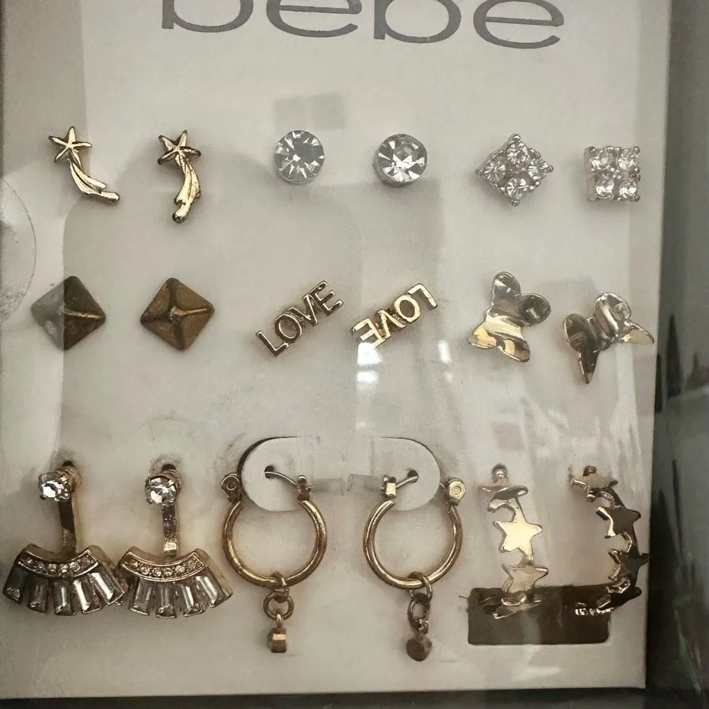 Bebe  Gold Tone Earring Set with Original Box - Multiple Designs - Image 3