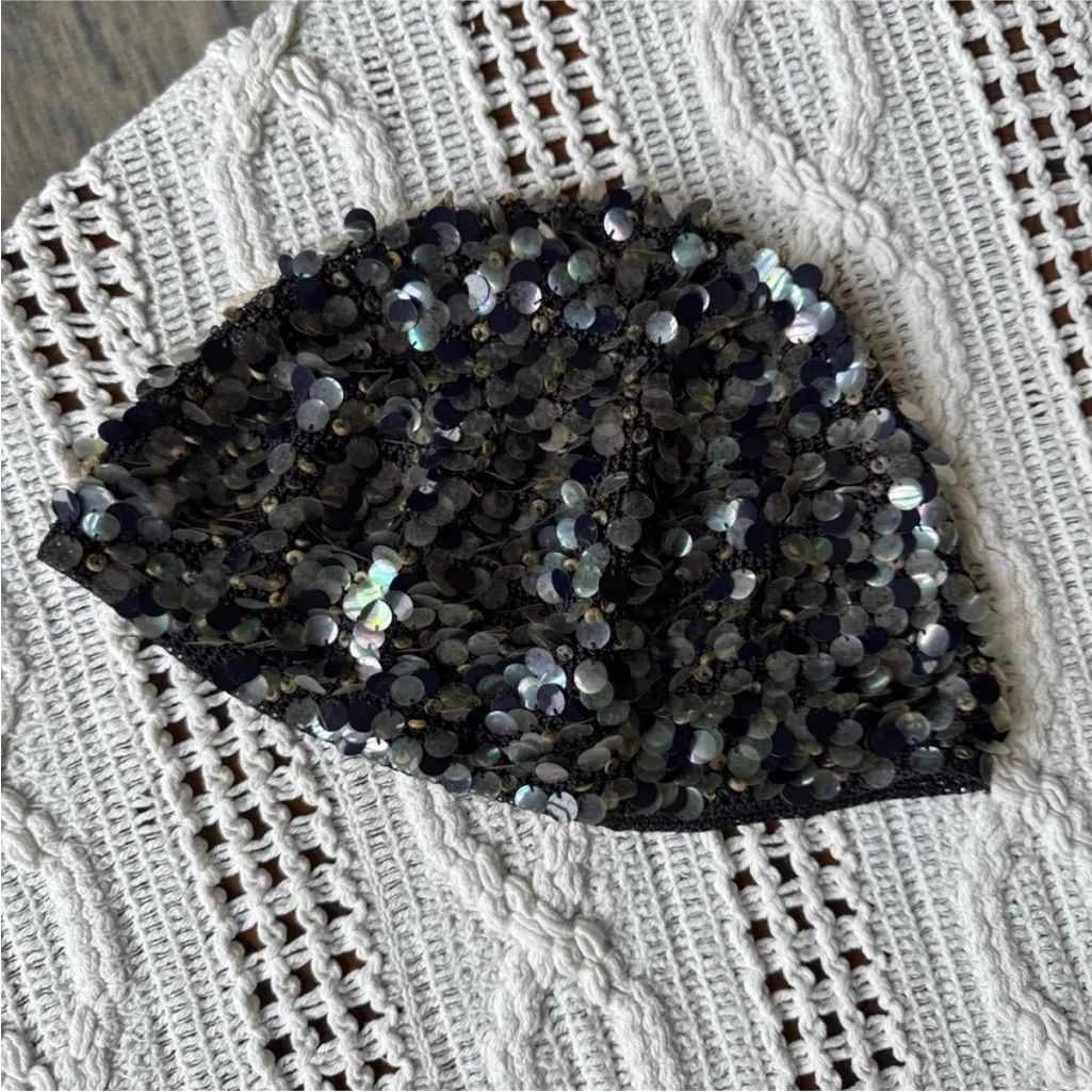 Vintage Black Sequin Hat - Image 9