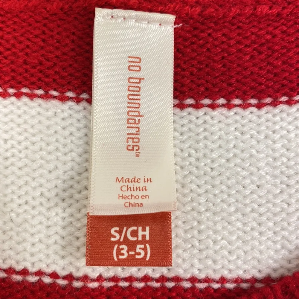 No boundaries red womens reindeer holiday christmas sweater size S 3-5 - Image 7