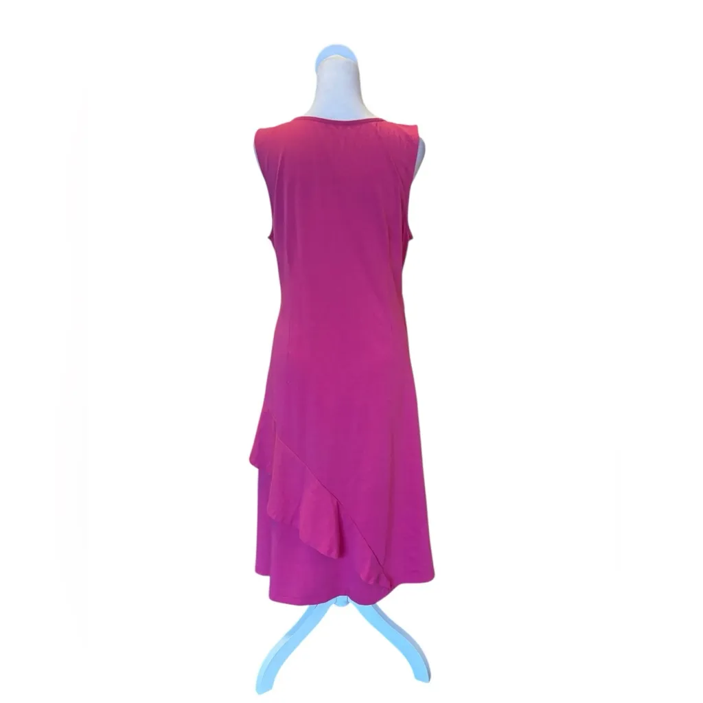 Soft Surroundings Bijou Ruched Tank Dress Women Size Large Pink Midi Sleeveless - Image 3