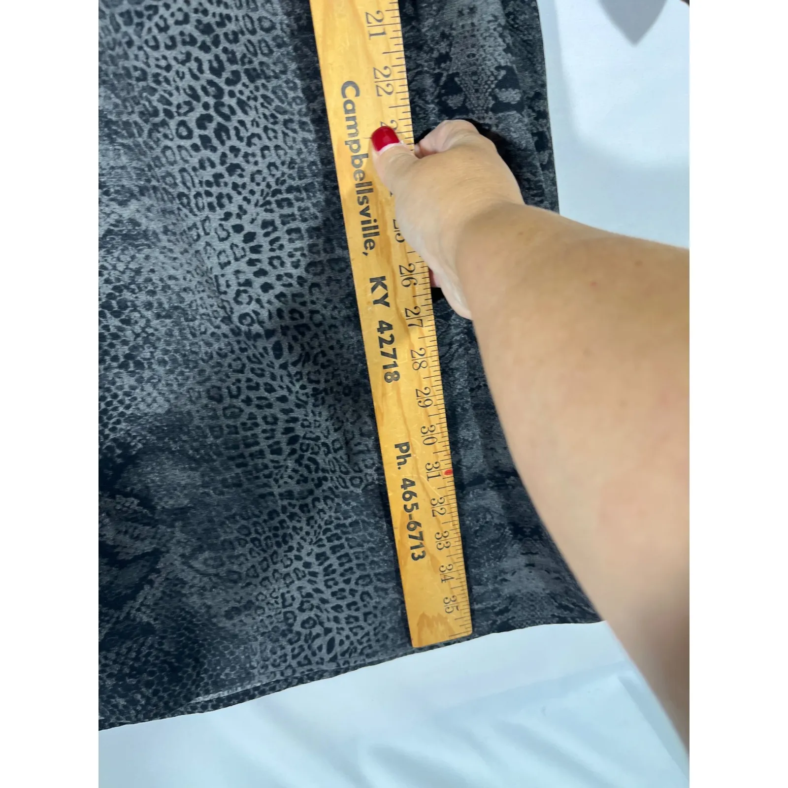 EST 1946 Women Snake Print Button Shirt Dress Roll Tab Sleeve Pocket Gray XL Black - Image 10