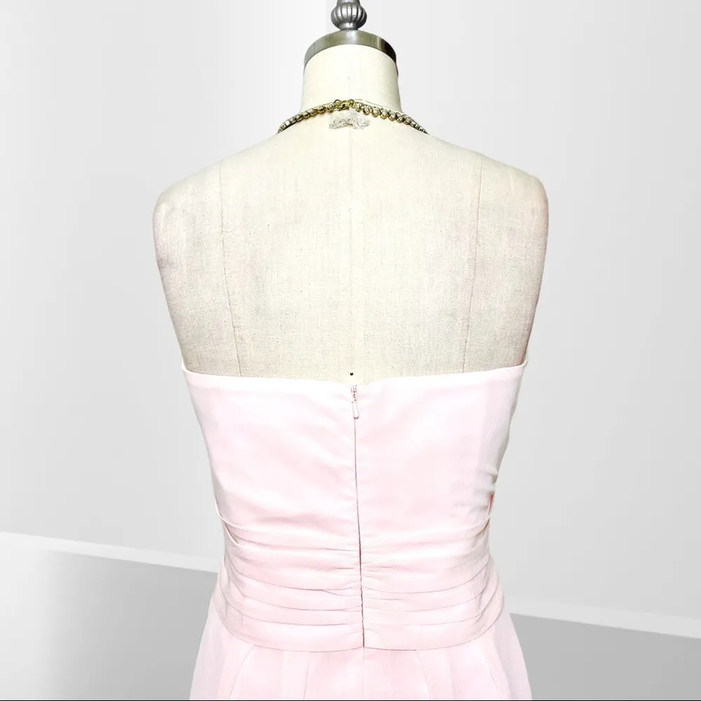 David’s Bridal Pink Strapless Short Chiffon Formal Bridesmaids Dress 12 - Image 7