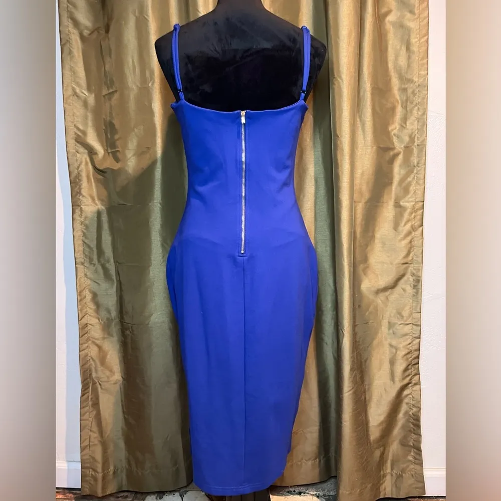 Lulus  blue midi dress with slit size large - Image 6