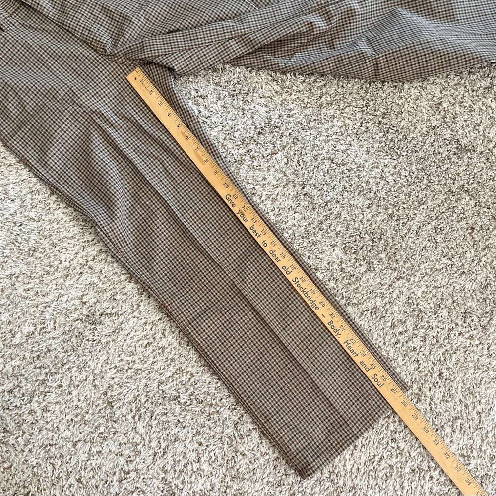 Uniqlo  Women’s Trouser Pants Brown Plaid Sz 6 Mid Rise Straight Leg Cotton Blend - Image 3