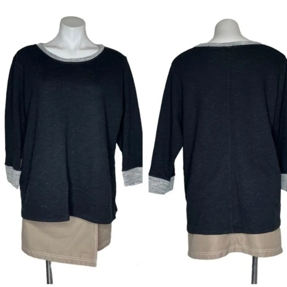 FRESH PRODUCE Black Grey Pullover Tunic Top Soft Cotton Blend Plus Size XXL - Image 10