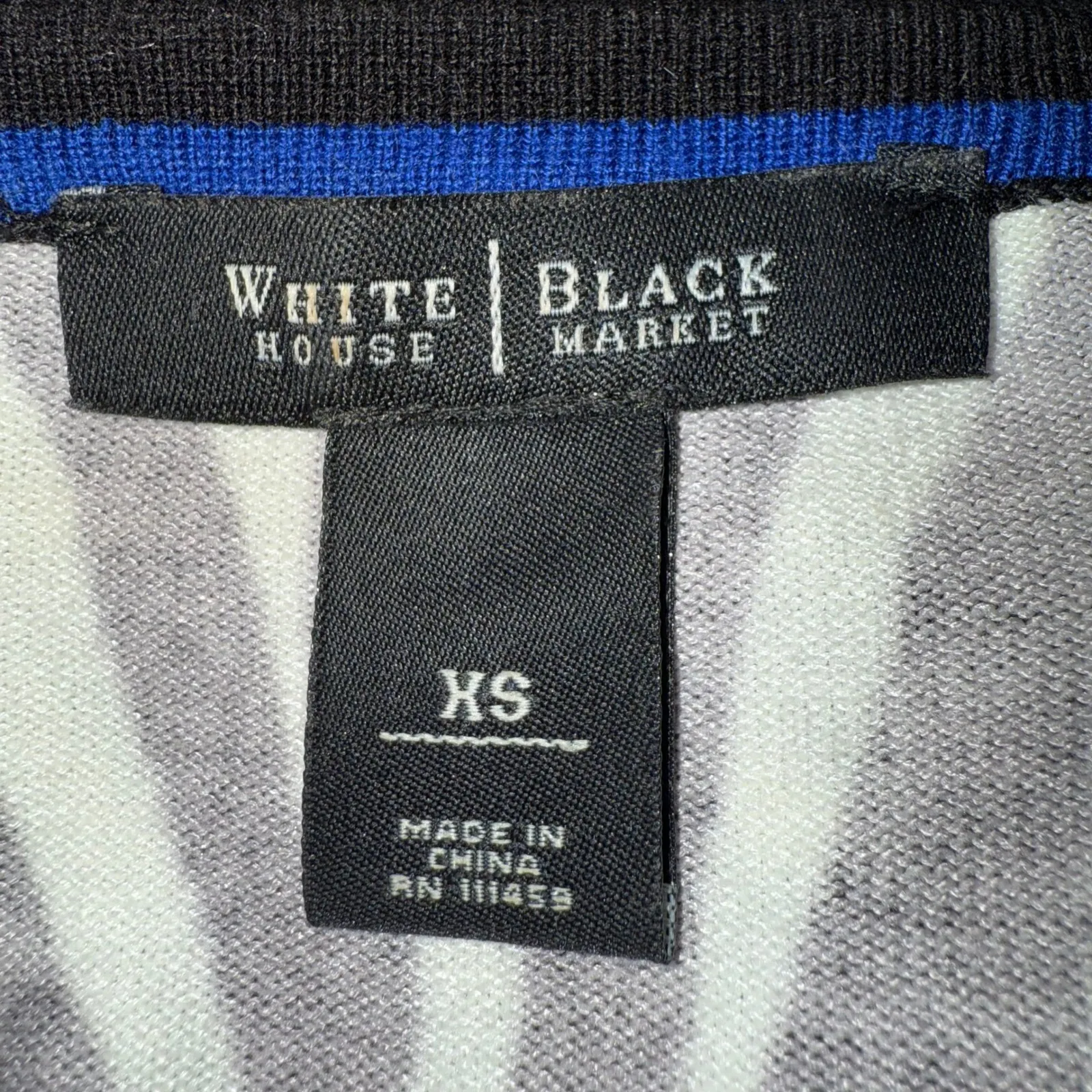 WHITE HOUSE BLACK‎ MARKET Zebra Print Zip Front Cardigan 3//4" Sleeve Sweater XS - Image 7