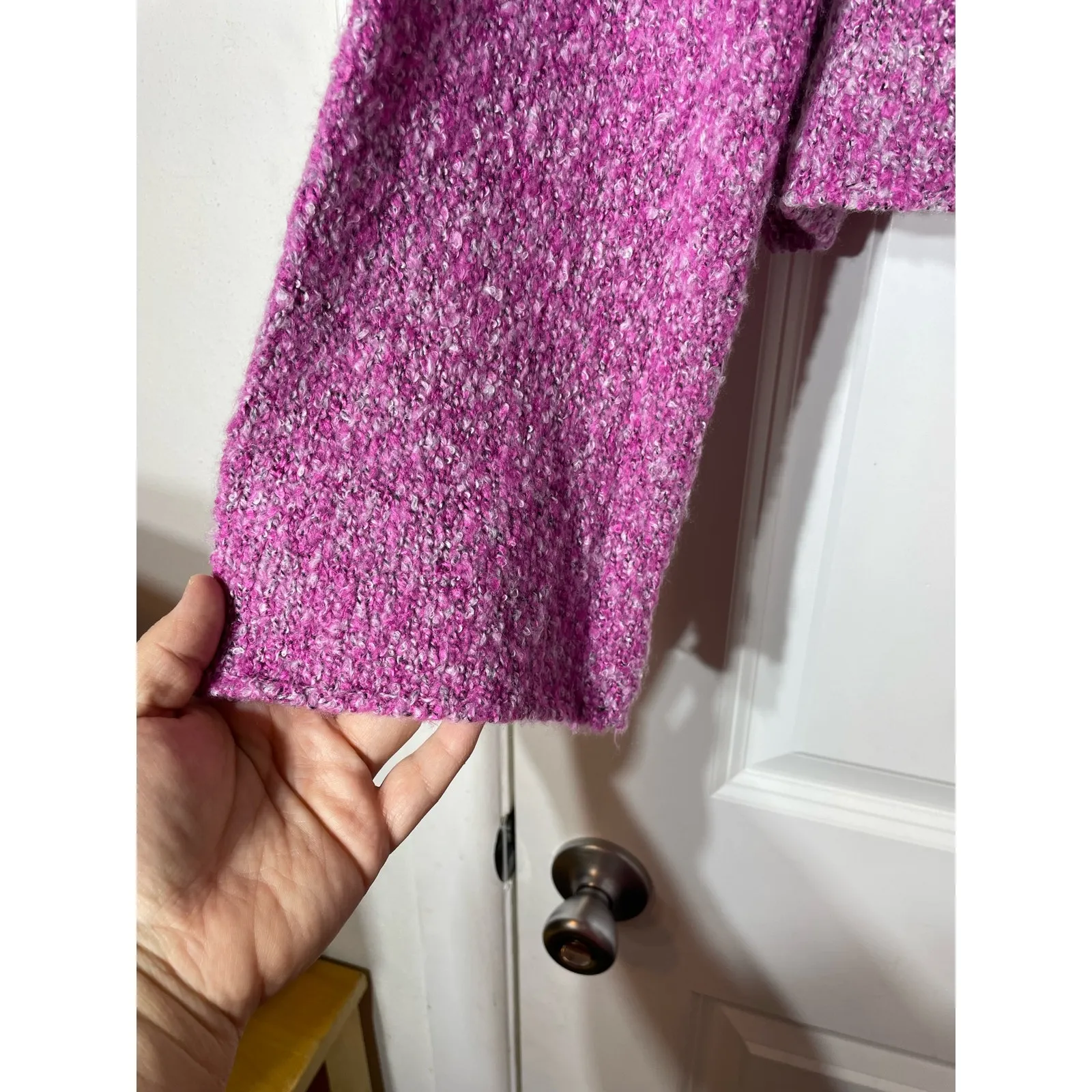 Sincerely Jules Sweater Small Pink Cowl Neck Cozy Slouchy Wide Sleeves Boho NWT - Image 3