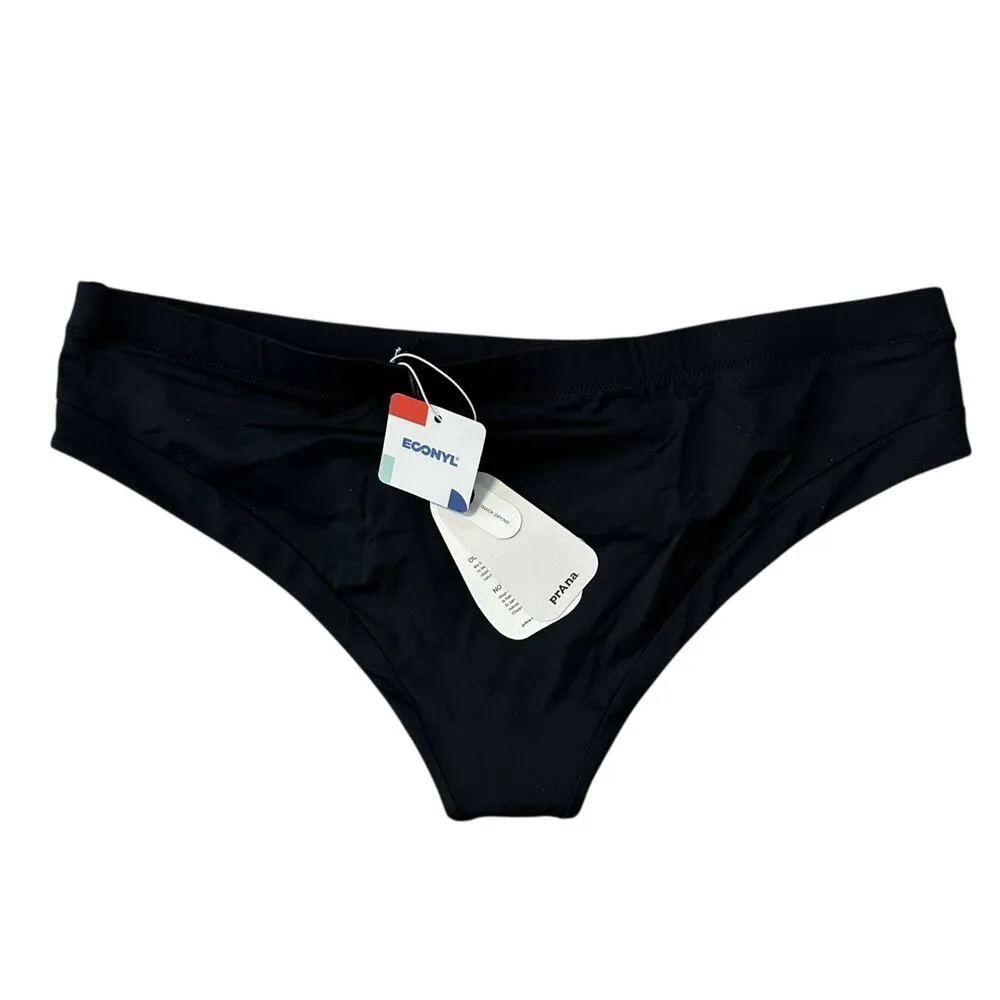 Prana Upswell Bottom 2 Piece Bikini Bottoms Black S Lined Cheeky Low Rise NWT - Image 3