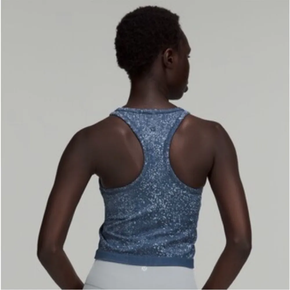 Lululemon Ebb to Street Cropped Racerback Tank Distorted Noise Blue Size 2 - Image 2